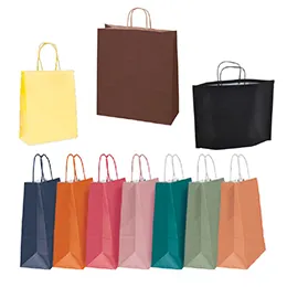 Sacs kraft couleur poignées torsadées